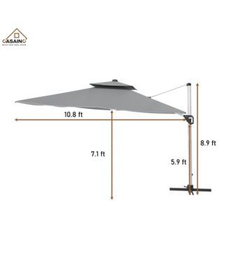 11 FT Square Double Top Patio Umbrella