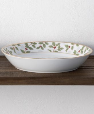 Holly & Berry Gold Set of 4 Coupe Dinner Bowls, 9-3/4", 43 oz.