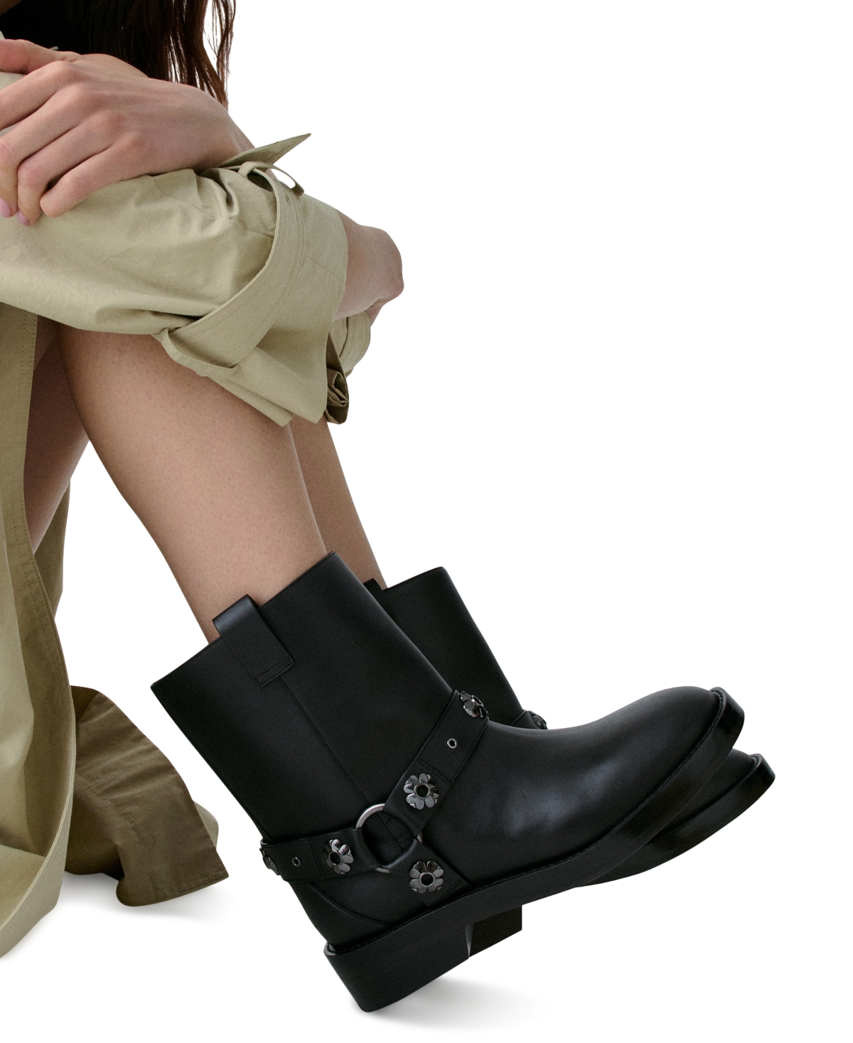 Kate Spade Women's Spade Flower Garden Suede Moto Boots In Black