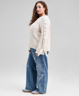 Trendy Plus Size Embellished Straight Leg Jeans, Macy's Exclusive