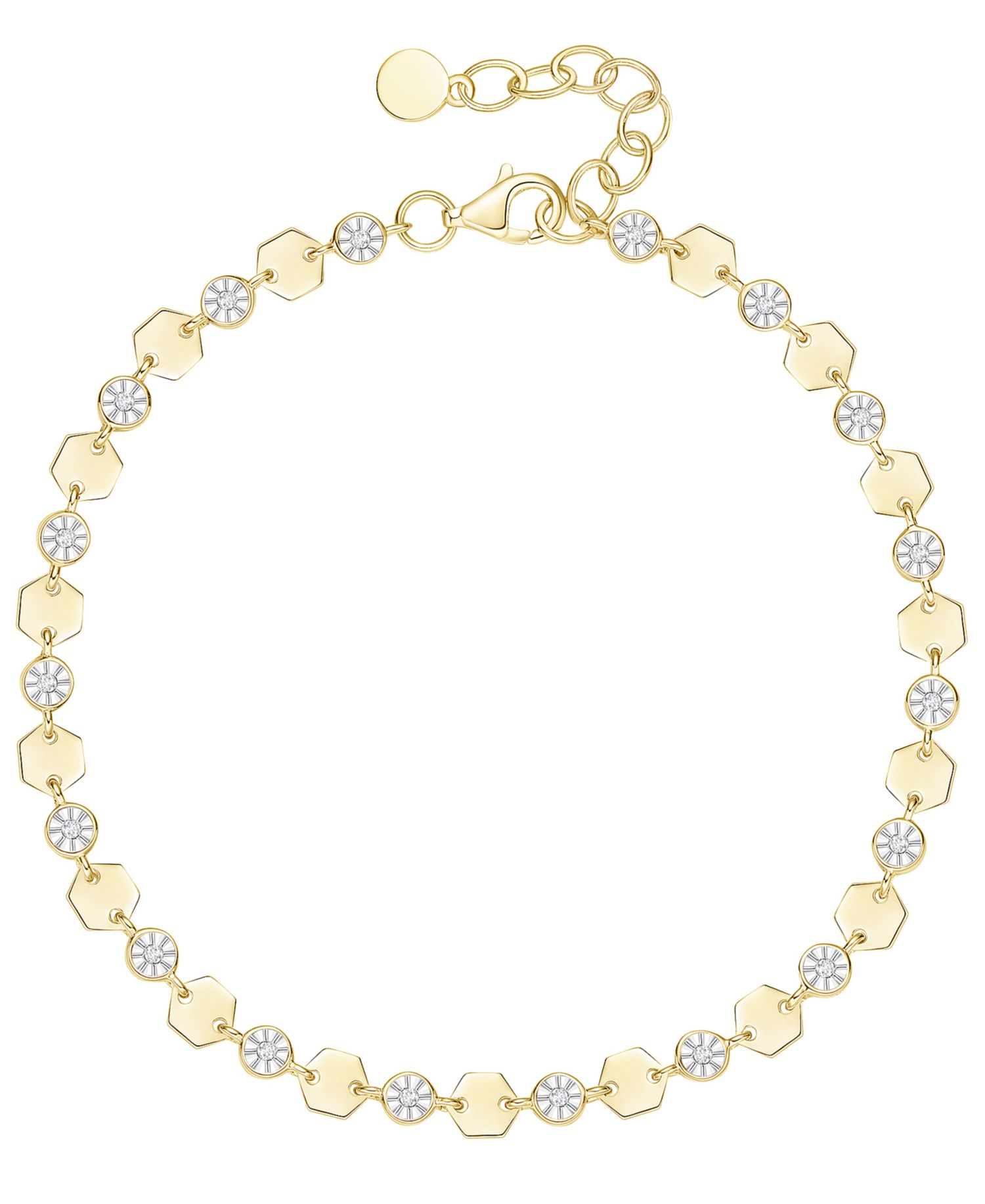 Diamond Luna Bracelet (1/10 ct. t.w.) in Sterling Silver (also in 14K Gold Over Sterling Silver & 14K Rose Gold Over Sterling Silver)