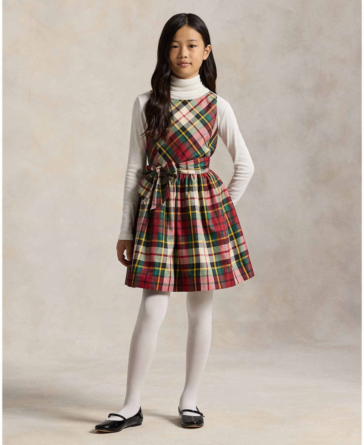 Polo Ralph Lauren Girls 7-16 Sleeveless Plaid Taffeta Dress