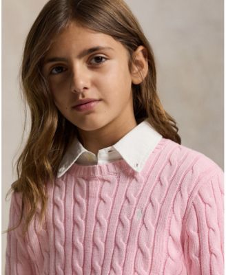 Girls 7-16 Long-Sleeve Cable-Knit Cotton Sweater
