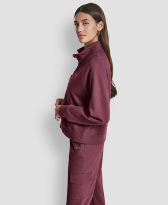 DKNY Women's Studded-Logo Half-Zip Sweatshirt