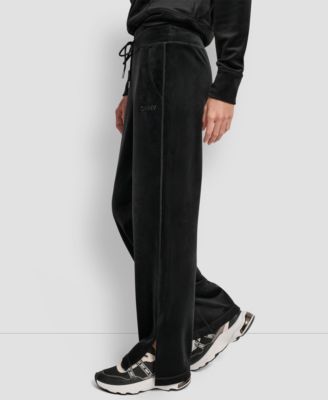 Women's Super Soft Velour HD Embroidery Logo Slit Track Pants