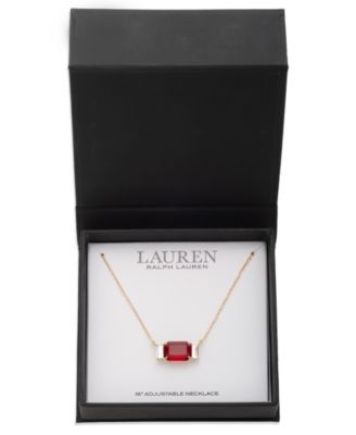 Glass Stone Pendant Necklace