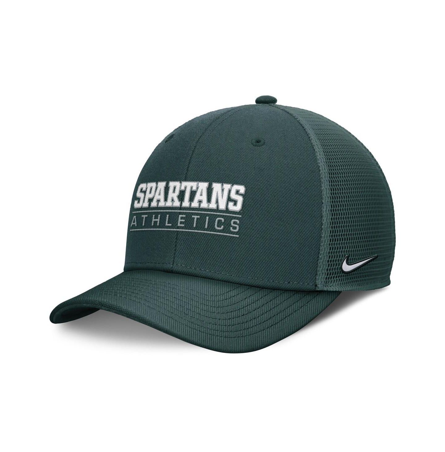 Мужская кепка Nike Green Michigan State Spartans Rise Adjustable Hat — фото 1