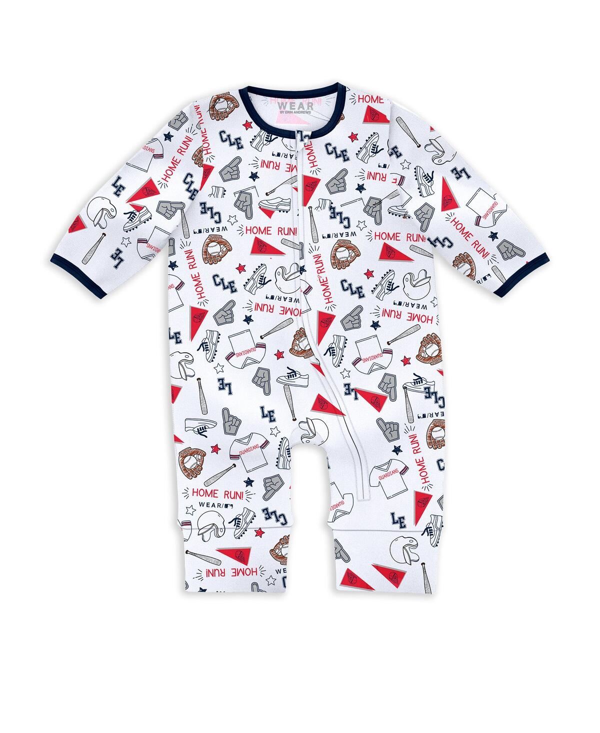 Wear By Erin Andrews Baby Boys And Girls 2-piece Cleveland Guardians Sleep Play Set In White