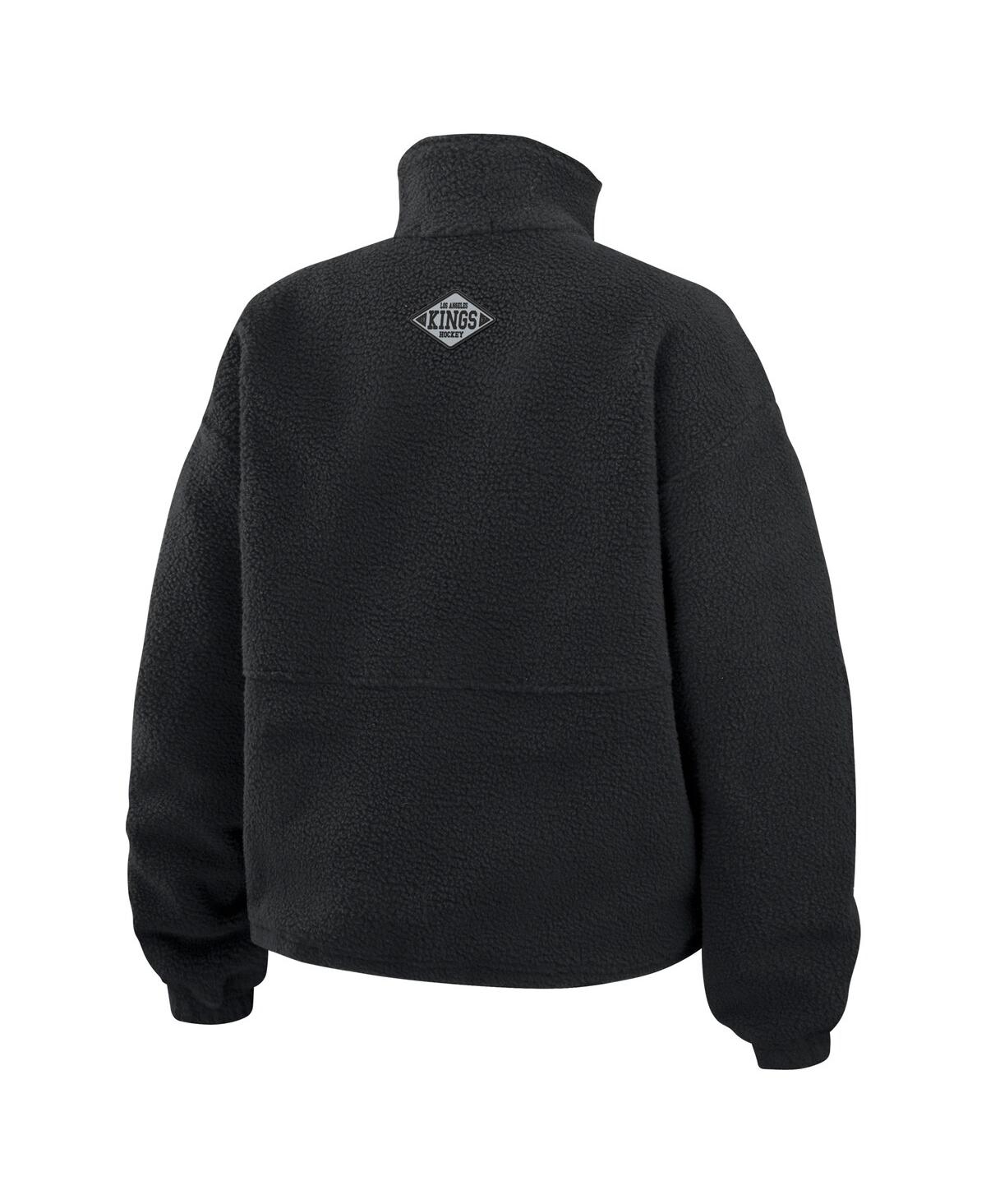 Wear By Erin Andrews Women's Black Los Angeles Kings Polar Fleece Half-zip Jacket In Black