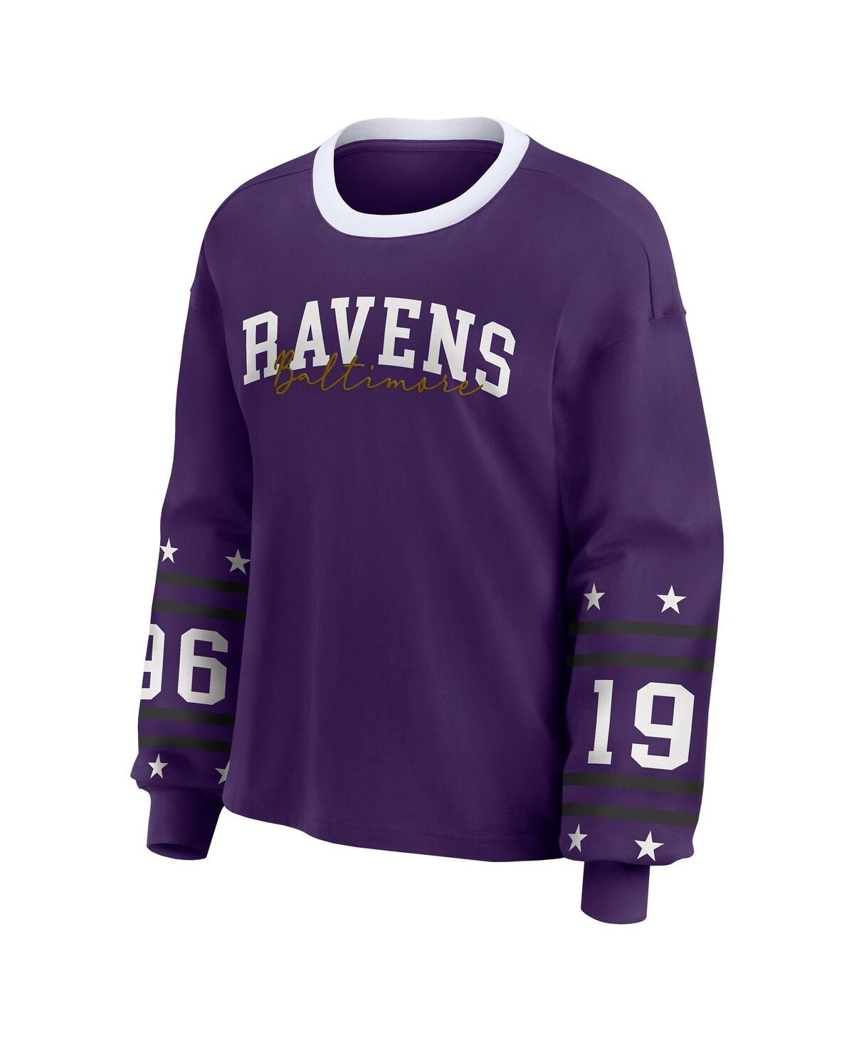 Wear By Erin Andrews Women's Purple Baltimore Ravens Sport Long-sleeve T-shirt In Purple