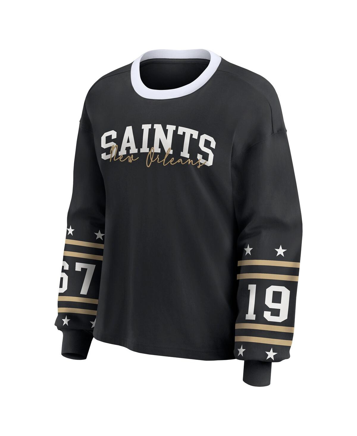 Wear By Erin Andrews Women's Black New Orleans Saints Sport Long-sleeve T-shirt In Black