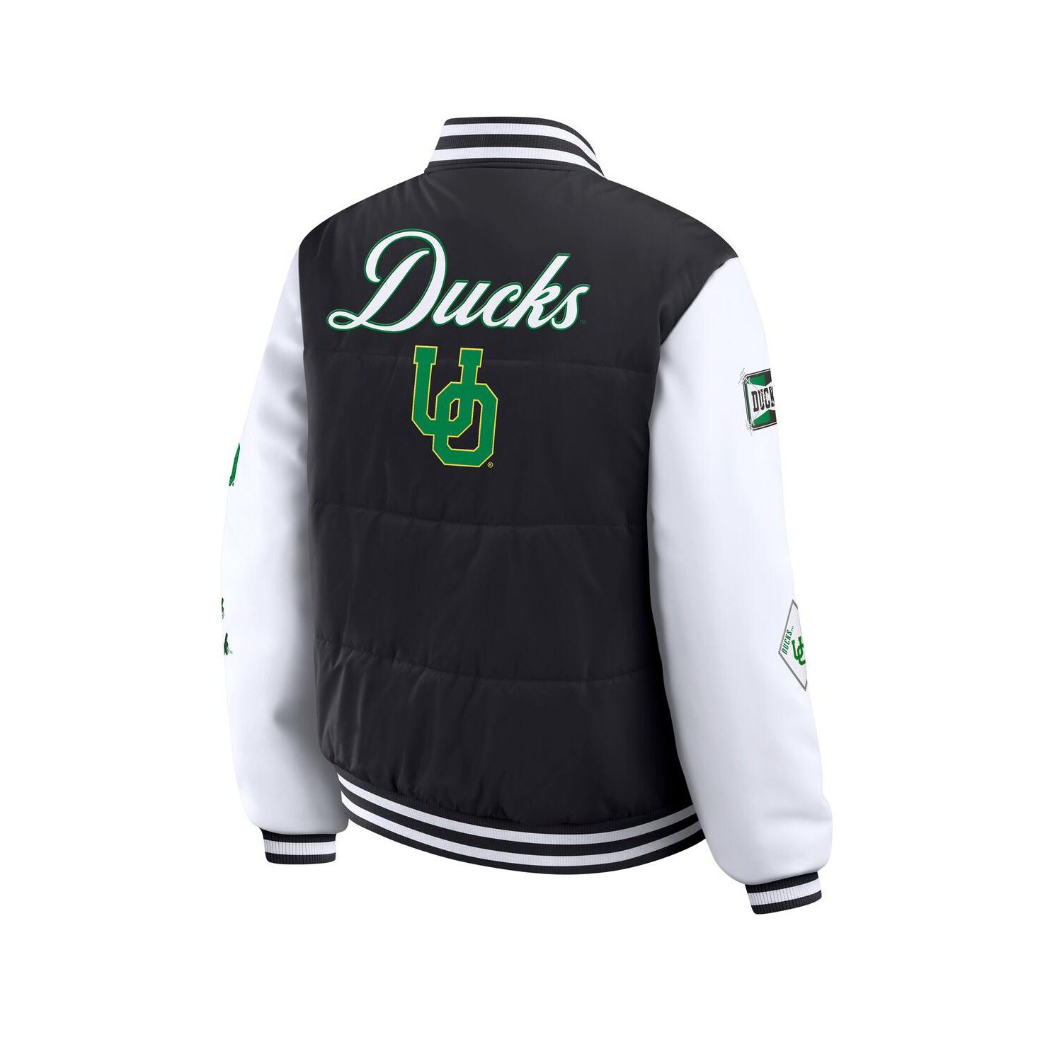Women's Black Oregon Ducks Varsity Puffer Jacket
