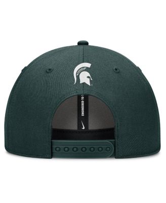 Men's Green Michigan State Spartans Slanted Primetime Rise Performance Adjustable Hat