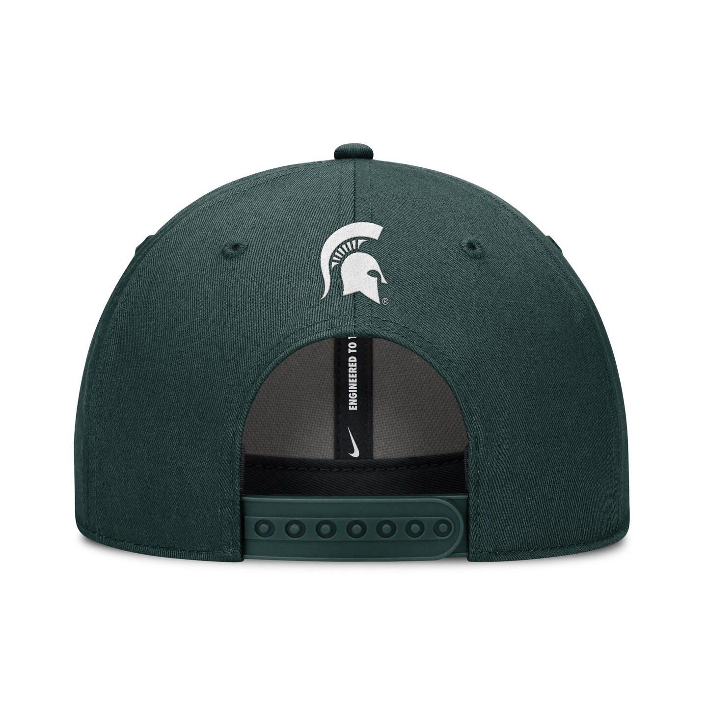 Мужская кепка Nike Green Michigan State Spartans Slanted Primetime Rise Performance Adjustable Hat — фото 4