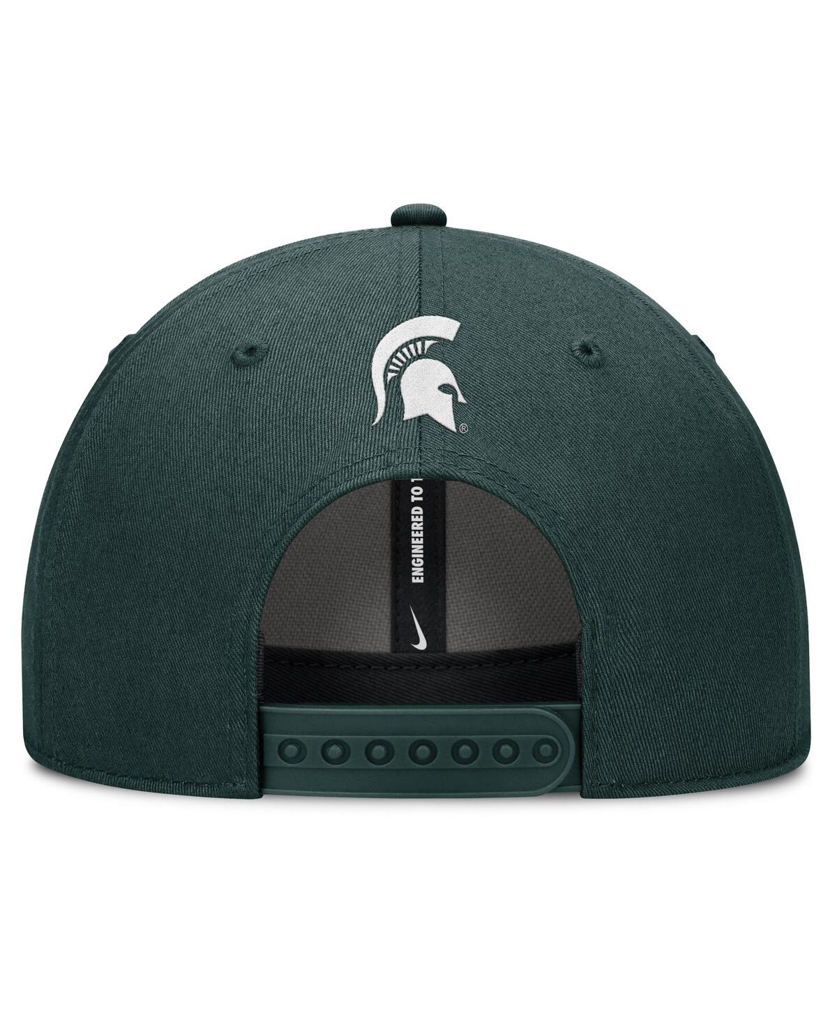 Nike Men's Green Michigan State Spartans Slanted Primetime Rise Performance Adjustable Hat In Green