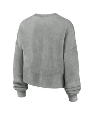 Women's Heather Gray Texas Longhorns Oversized Phoenix Arch Pullover Sweatshirt