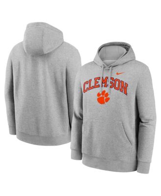 Nike - Men's Gray Clemson Tigers Club Fleece Arch Pullover Hoodie