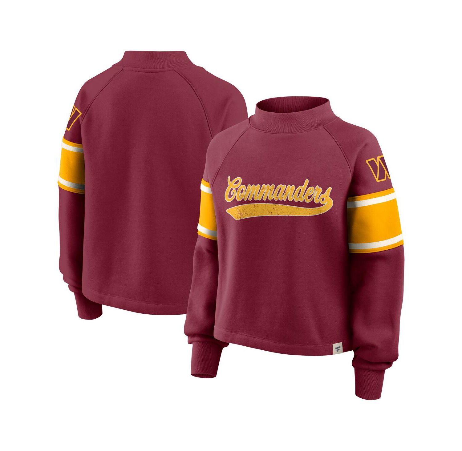 Women's Burgundy Washington Commanders Oversized Hometown Toss Sweep Mock Neck Pullover Hoodie