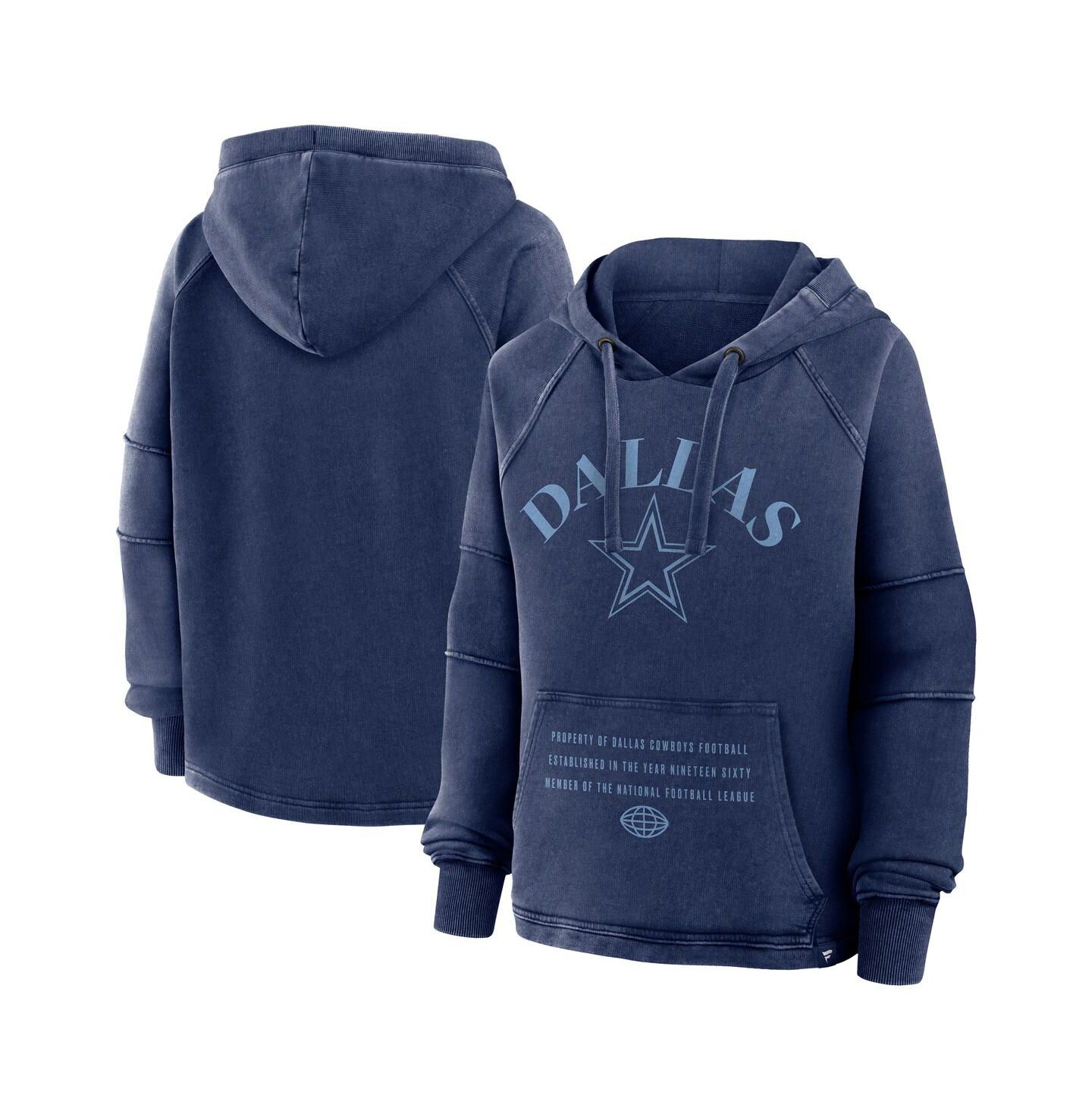 Женское худи Fanatics Navy Dallas Cowboys Oversized Raglan Gridiron — фото 1