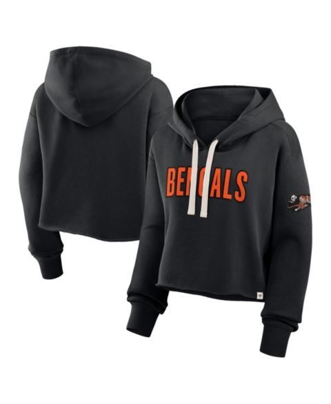 Женское худи Fanatics Black Cincinnati Bengals Oversized Hometown Heritage Cropped