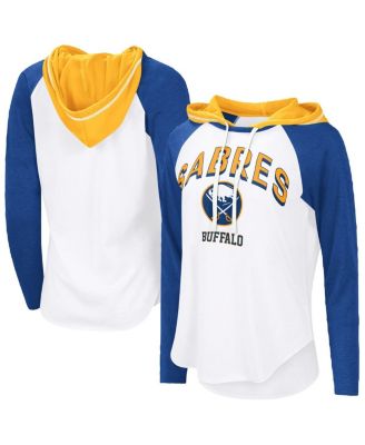 G-III 4Her by Carl Banks - Women's&nbsp; White Buffalo Sabres VIP Raglan Long Sleeve Hoodie T-Shirt