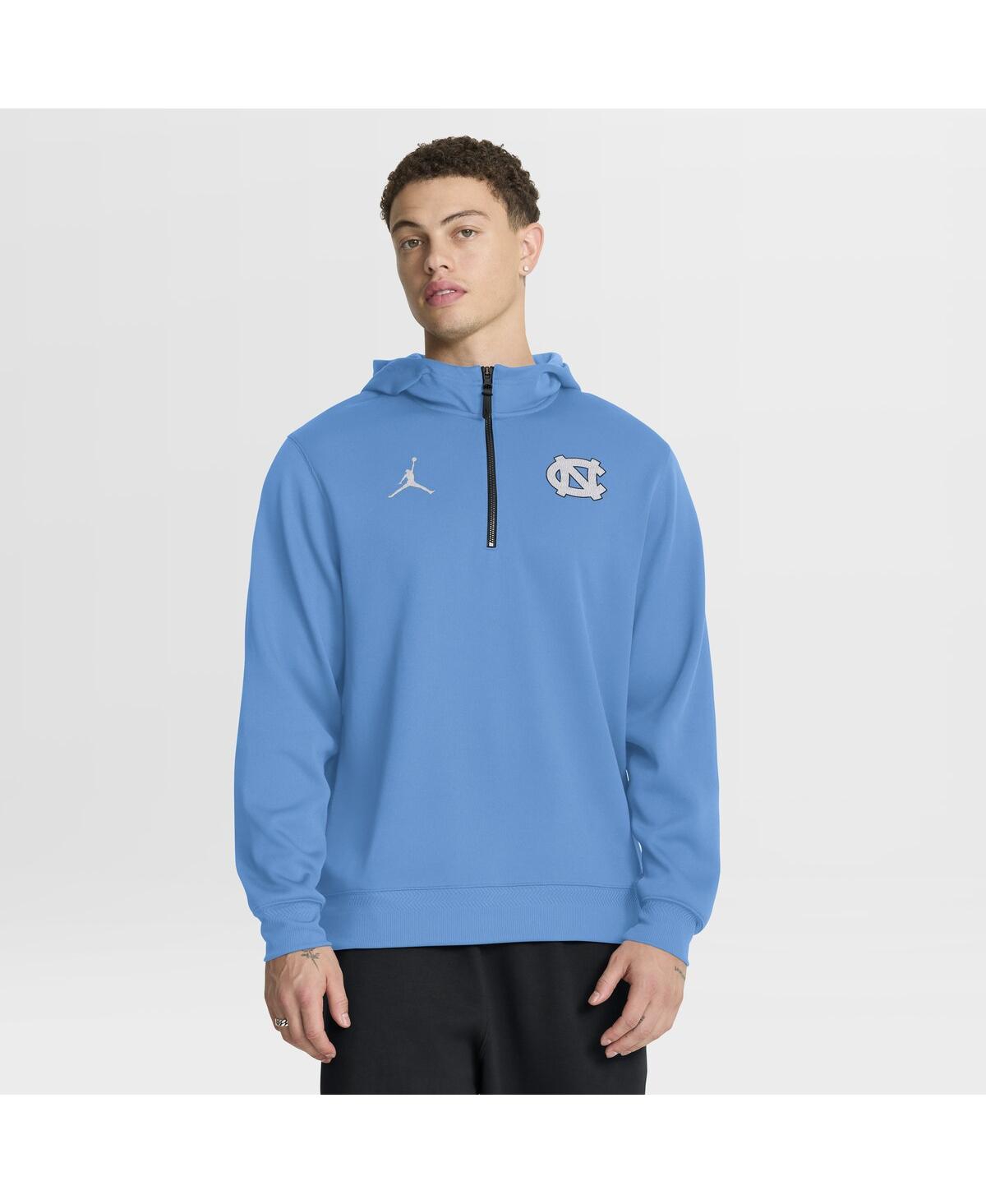 Jordan Men's Carolina Blue North Tar Heels 2025 Coaches Premium Dri-fit Quarter-Zip Hoodie