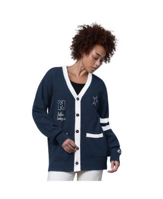 Starter - Women's Navy Dallas Cowboys Back Shot Button-Up Cardigan
