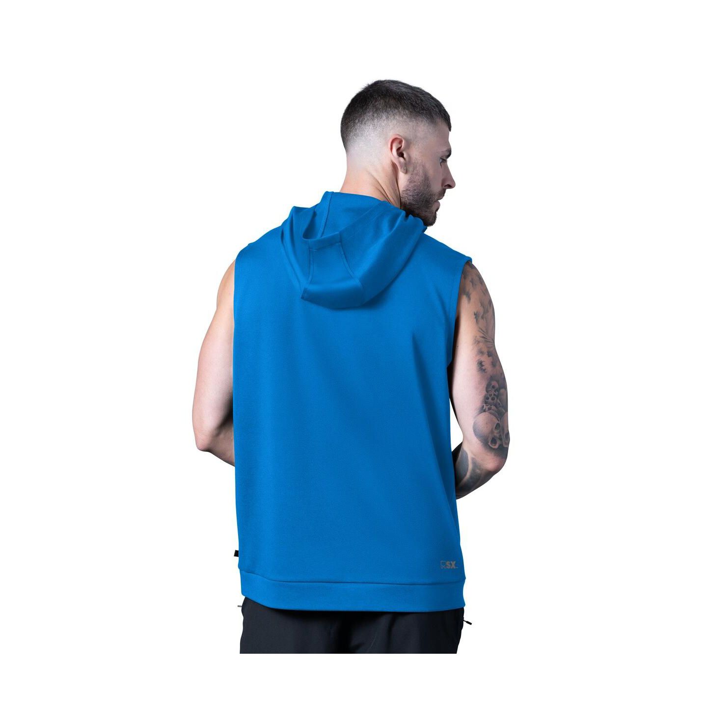 Мужское худи MSX by Michael Strahan Blue Detroit Lions Tri-Blend Rebound Sleeveless — фото 2