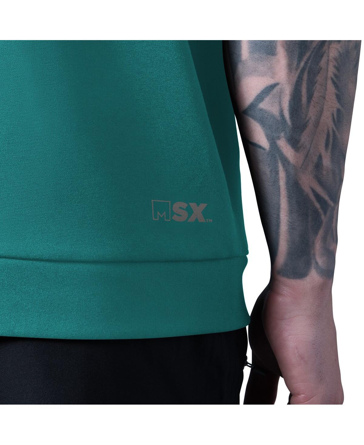 Msx By Michael Strahan Men's Aqua Miami Dolphins Tri-blend Rebound Sleeveless Hoodie In Blue