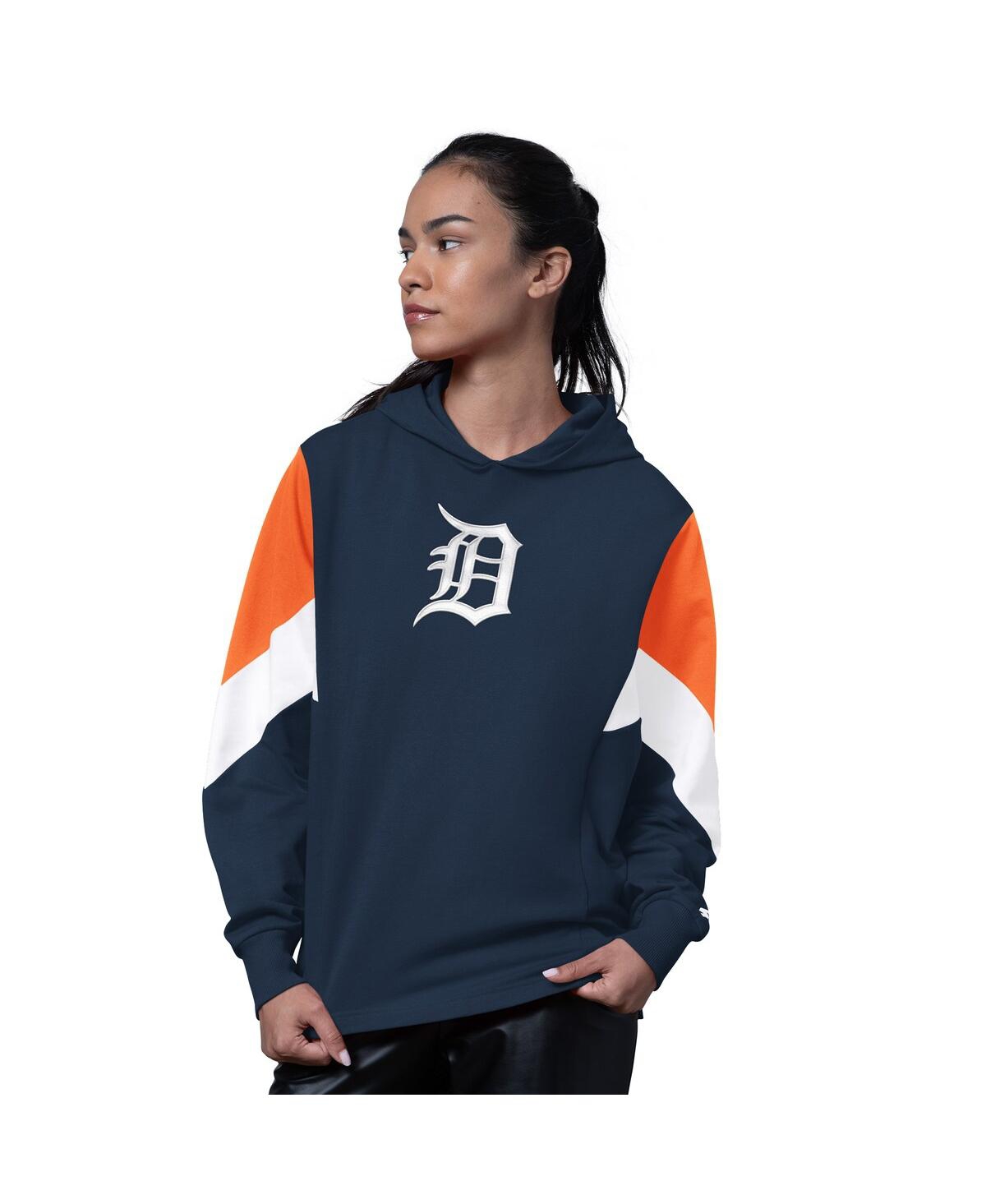 Starter Women's Navy Detroit Tigers Scrimmage Pullover Hoodie In Multi