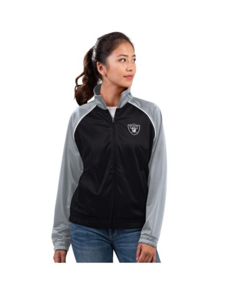 Женские куртки G-III 4Her by Carl Banks Women's Black Las Vegas Raiders Replay Full-Zip Track Jacket