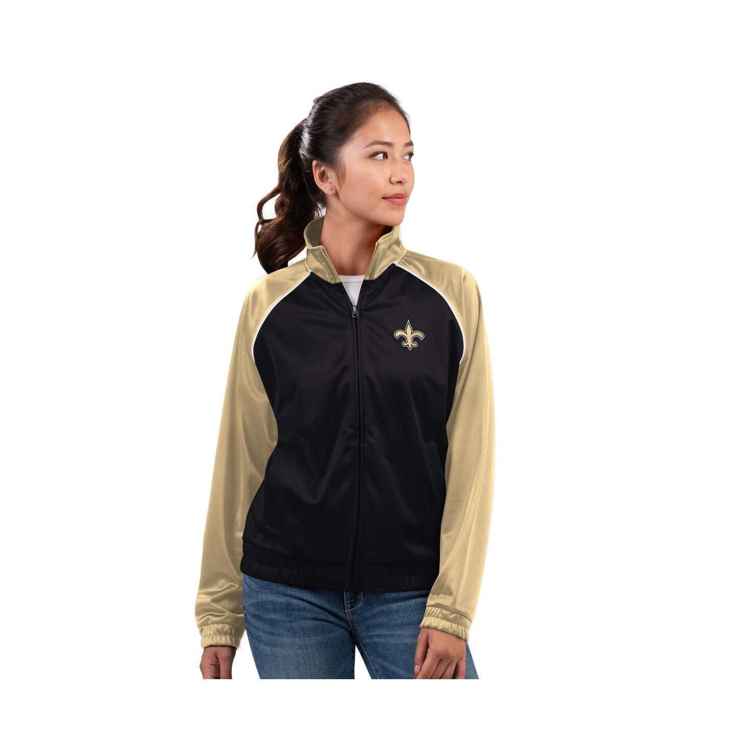 Женская куртка G-III 4Her by Carl Banks Black New Orleans Saints Replay Full-Zip Track Jacket — фото 1