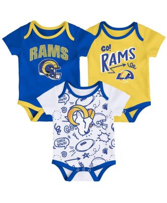 Outerstuff - Baby Boys and Girls Los Angeles Rams All Day Play Three-Piece Bodysuit Set