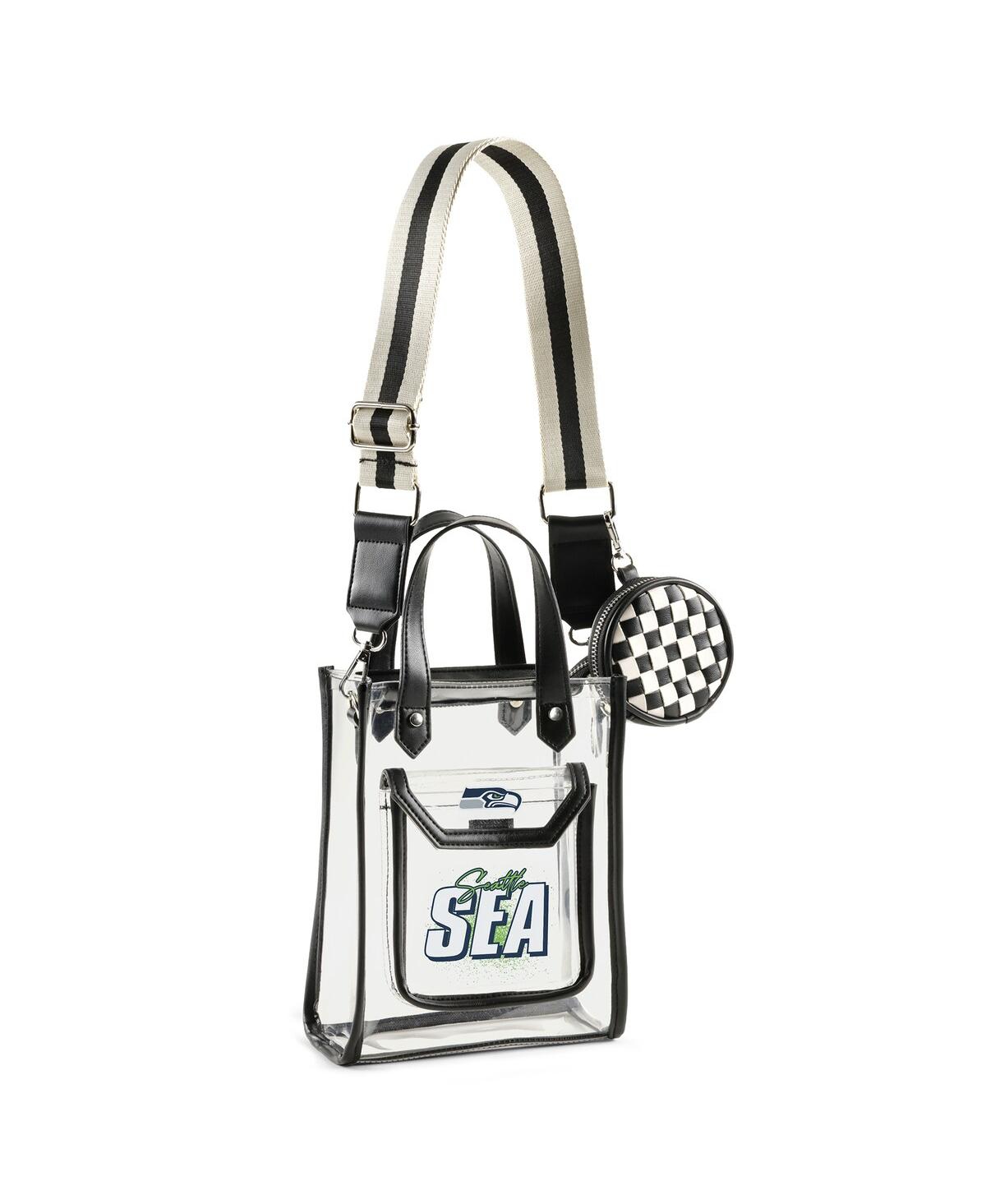 Wear By Erin Andrews Seattle Seahawks Clear Stadium Coin Pouch With Crossbody Purse In Transparent