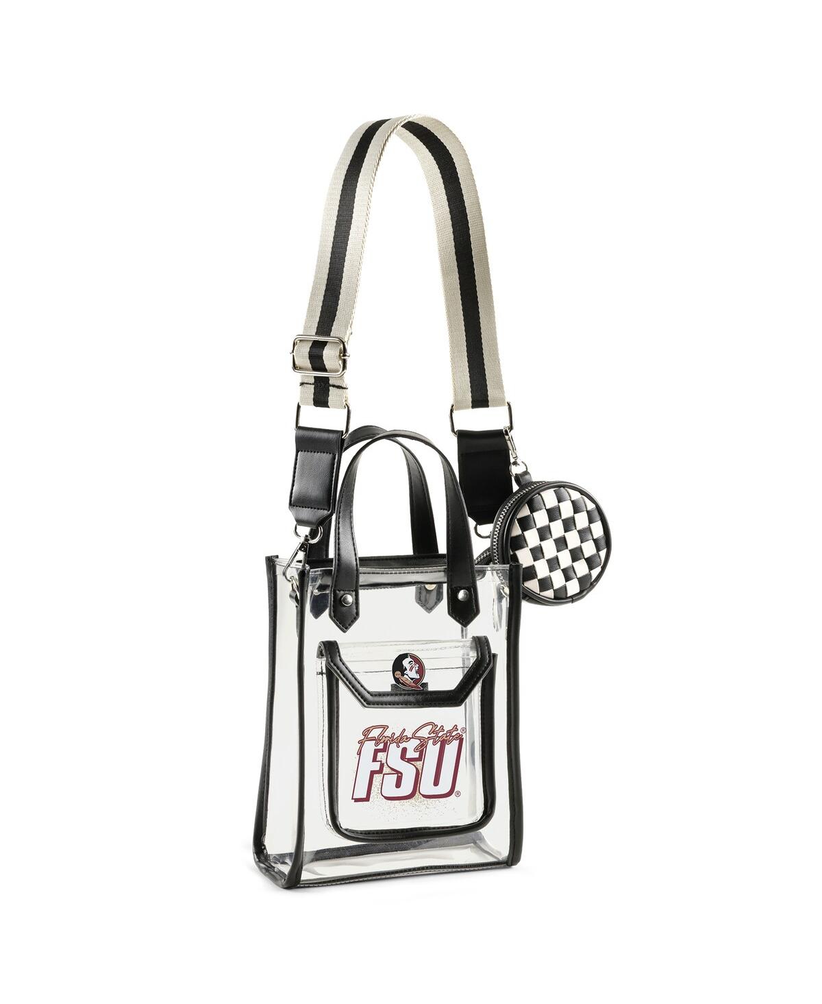 Wear By Erin Andrews Florida State Seminoles Clear Stadium Crossbody Purse With Coin Pouch In Metallic