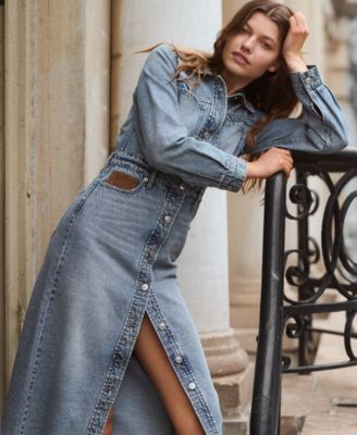 Women's Button Front Midi Dress