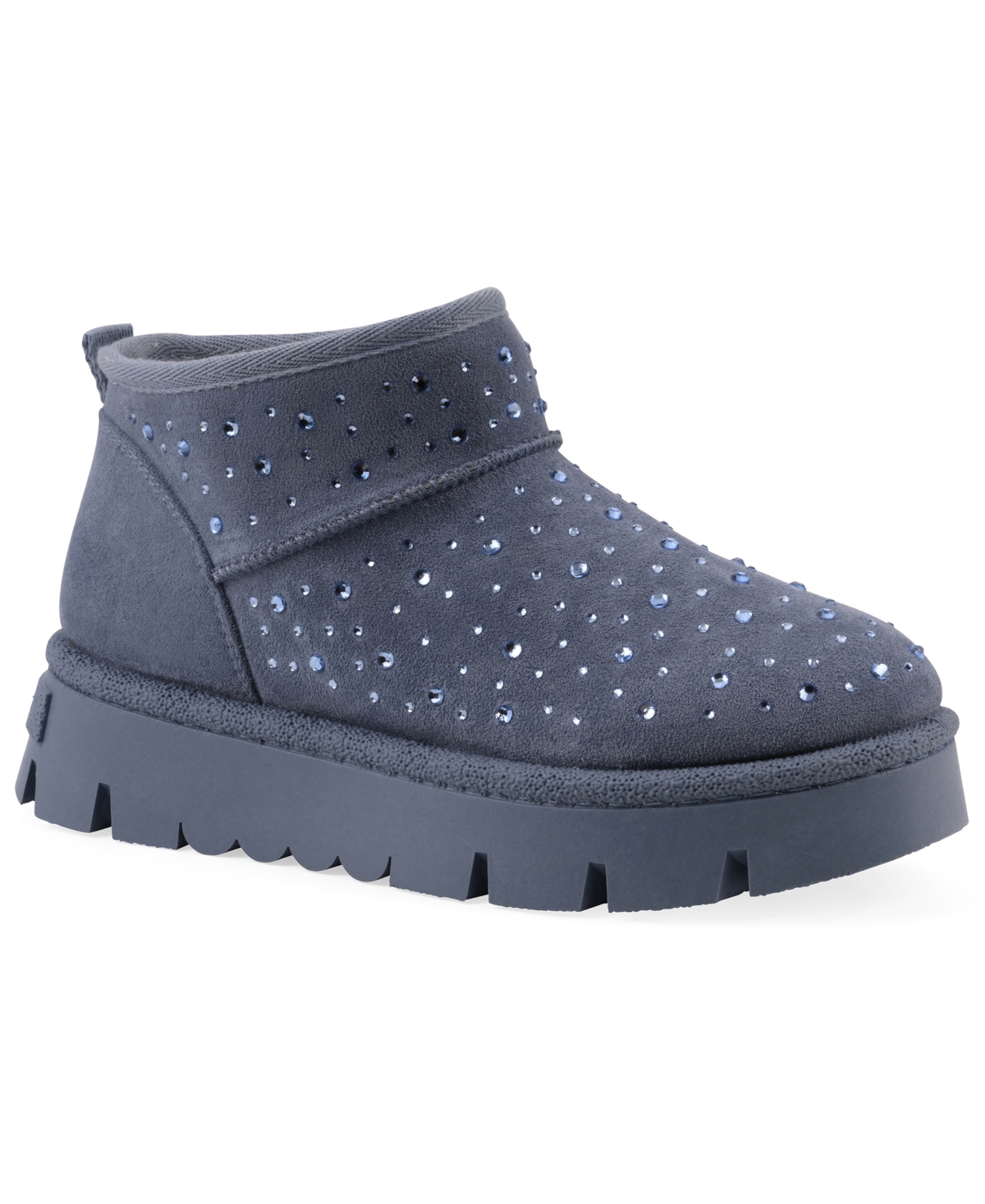 White Mountain Women's Tomas Faux Fur Bootie In Blue