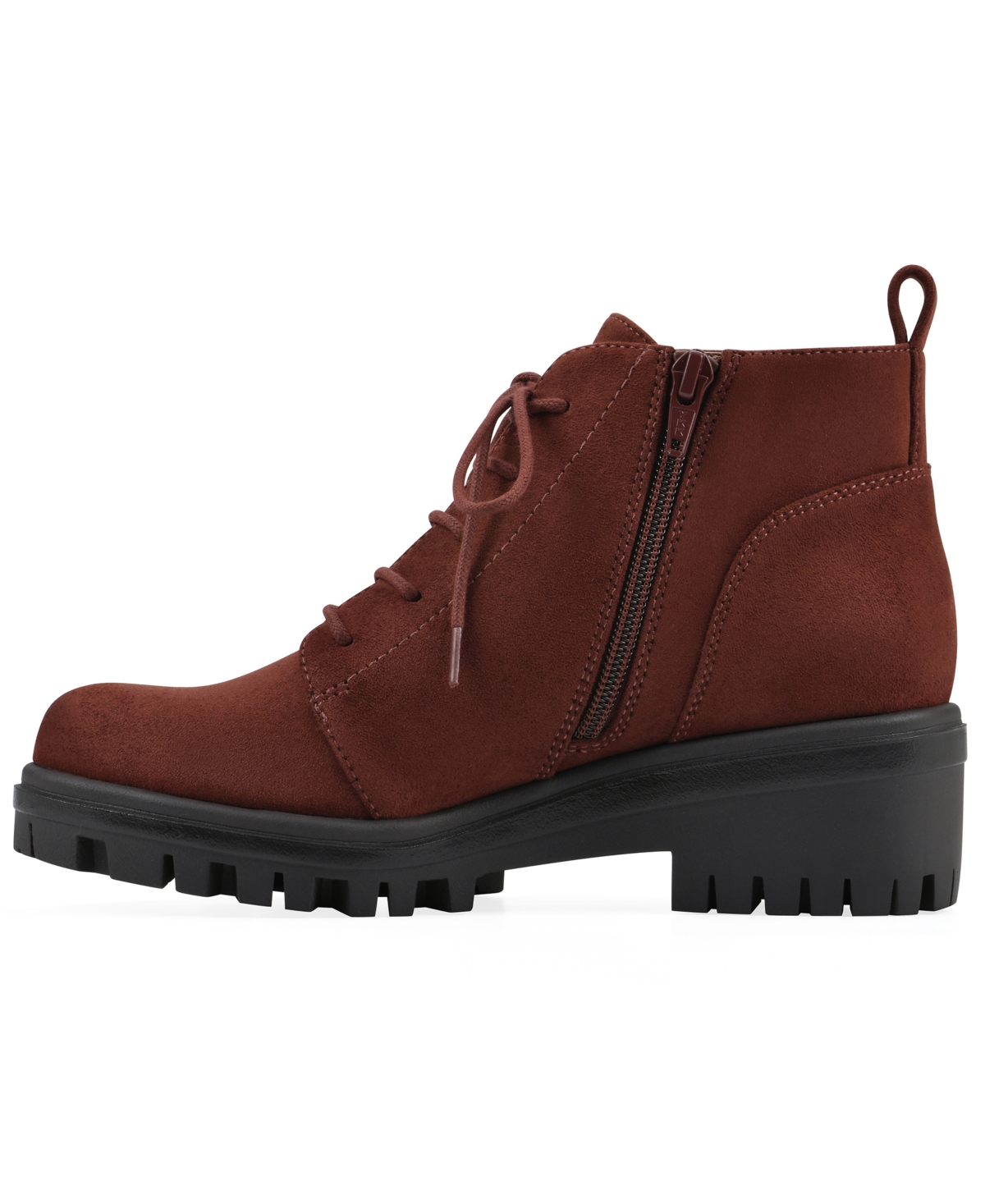 White Mountain Women's Tariq Lug Sole Lace-up Booties In Brown