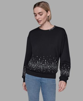 KARL LAGERFELD PARIS - Women's Sparkle Long Sleeve Sweatshirt