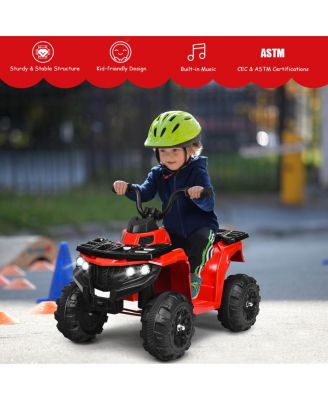 Kids Ride On Car 6V Battery Powered ATV w/4 Anti-skid Wheels Music Player