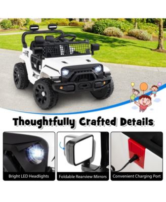 Kids Ride on Car Truck 12V Battery Powered Electric Vehicle w/ Foldable Mirrors