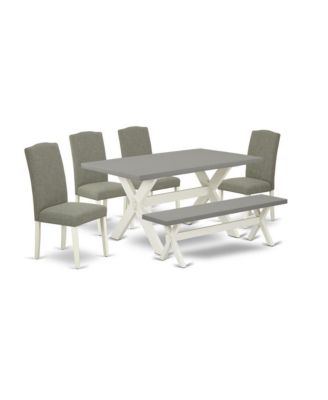 6-Piece Stylish Rectangular Dining Room Table Set