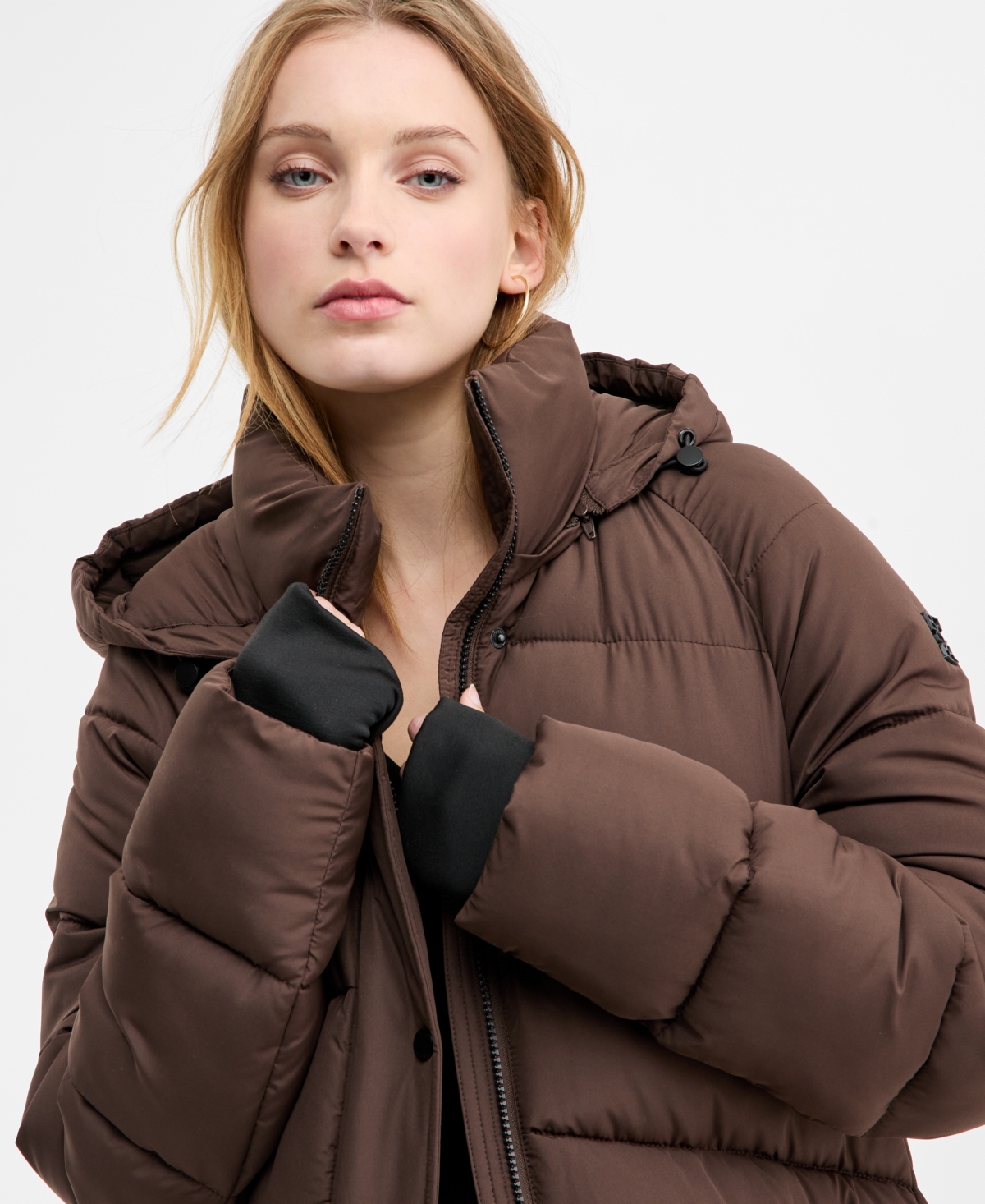 Bcbg Water Resistant Hooded Puffer Jacket In Brown