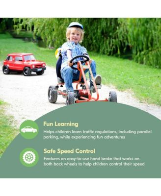 Lightning Ergonomic Pedal Ride On Go Kart Toy for Boys and Girls, Red