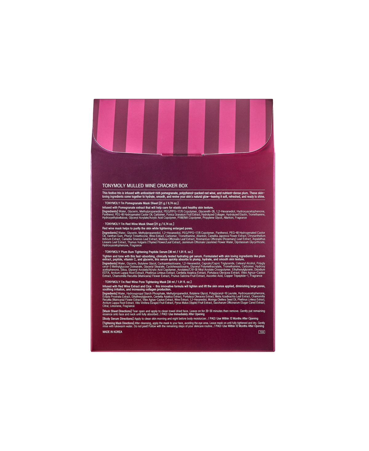 Tonymoly Mulled Wine 4-pc. Hand And Mask Set In Transparent