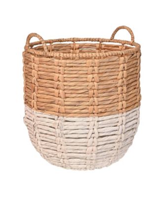 Jonathan Y Laurel 19.49" Bohemian Hand-Woven Abaca Hamper Basket with Handles