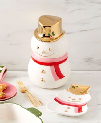Kate Spade Be Jolly Snowman Cookie Jar