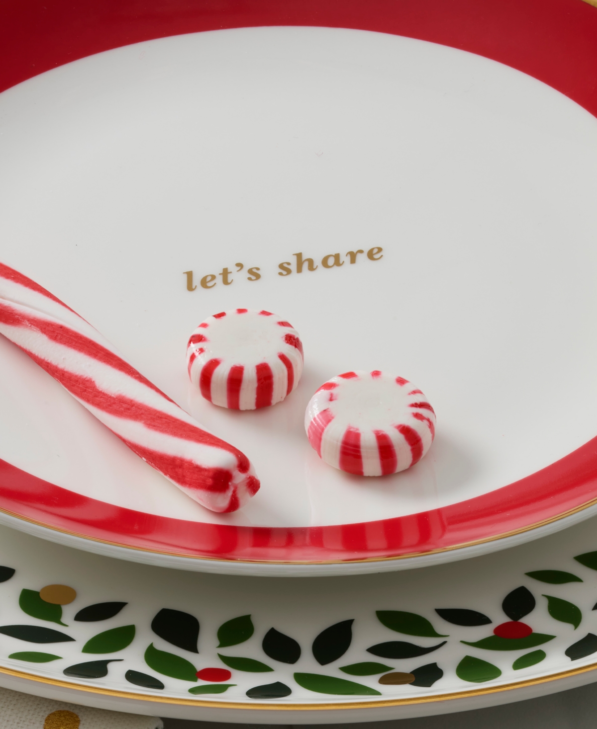 Kate Spade Evergreen Rim Accent Plates, Set Of 4 In White