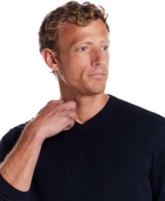 Men's Cotton Cashmere Holiday V-Neck Sweater