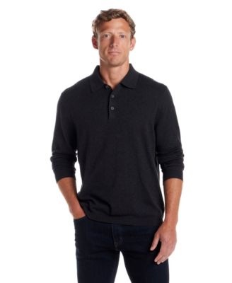 Men's Cotton Cashmere Long Sleeve Polo Sweater